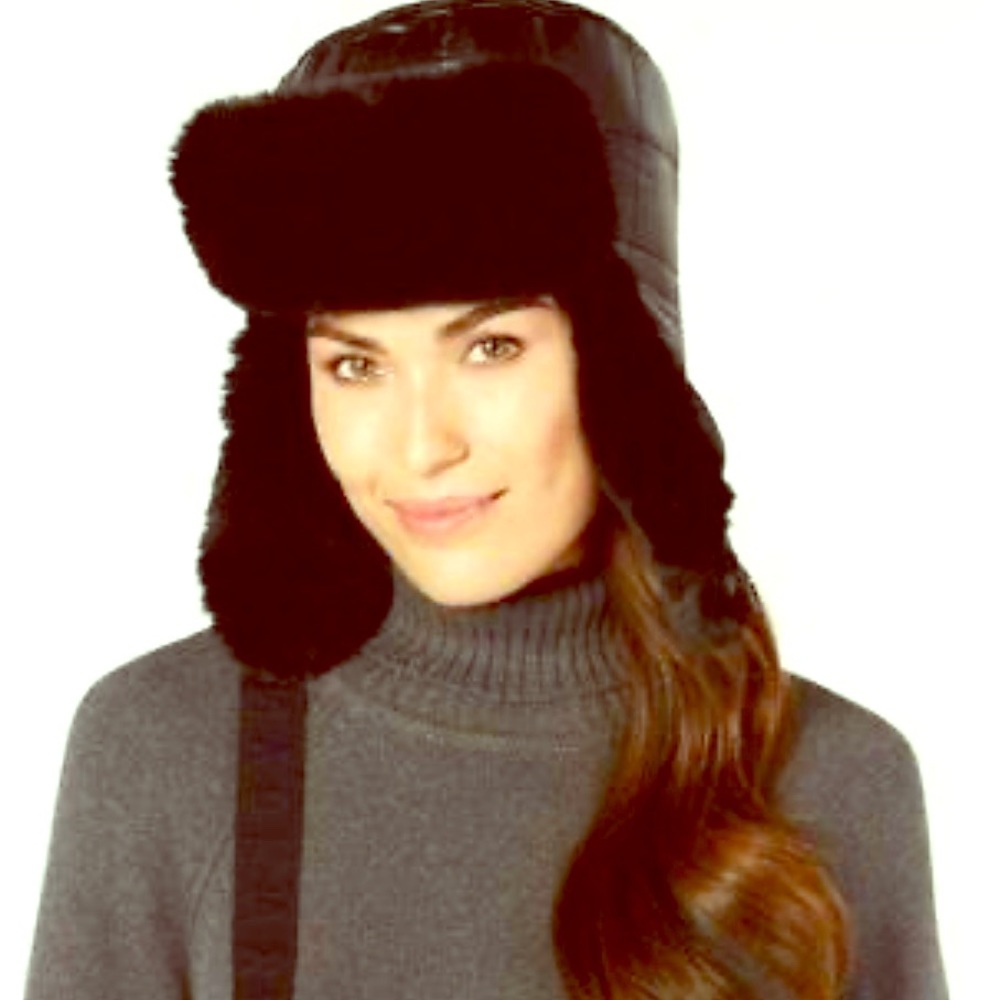 ❗️SALE❗️DKNY Women's Black Puffer Trapper Hat